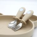 Baby Cartoon Tableware Set Children Utensil Stainless Steel Toddler Dinnerware Cutlery Cartoon Infant Food Feeding Spoon Fork. 