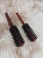 Curly Wood Handle Round Hair Comb-1pc. 