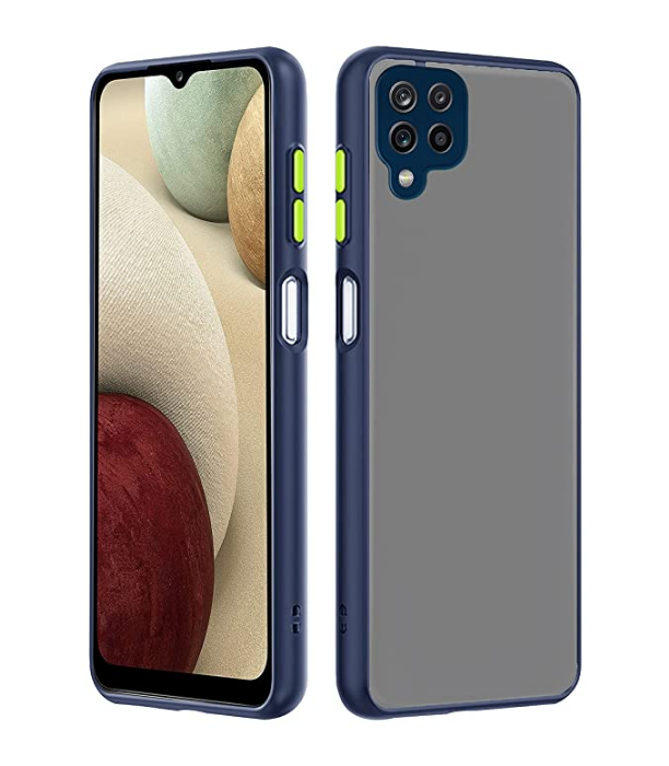 Samsung Galaxy A12 / M12 / F12 - Luxury Matte Shockproof Camera Bumper Protective Smoky Transparent Trendy Stylish Back Cover Case