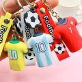 Football Player's Jersey Keychain Soccer Clothing Pendant Keyring Fashion Design Women Handbags Car Key Chain Gifts wholesale. 