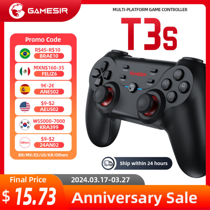 GameSir T3 T3S Wireless Gamepad Game Controller PC Joystick - for Android TV Box Desktop Computer Laptop Windows 7 10 11