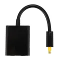 Digital SPDIF Optical Audio Splitter 2 Way Toslink Splitter Adapter 1 Input 2 Output SPDIF Optical Cable Splitter Hub. 
