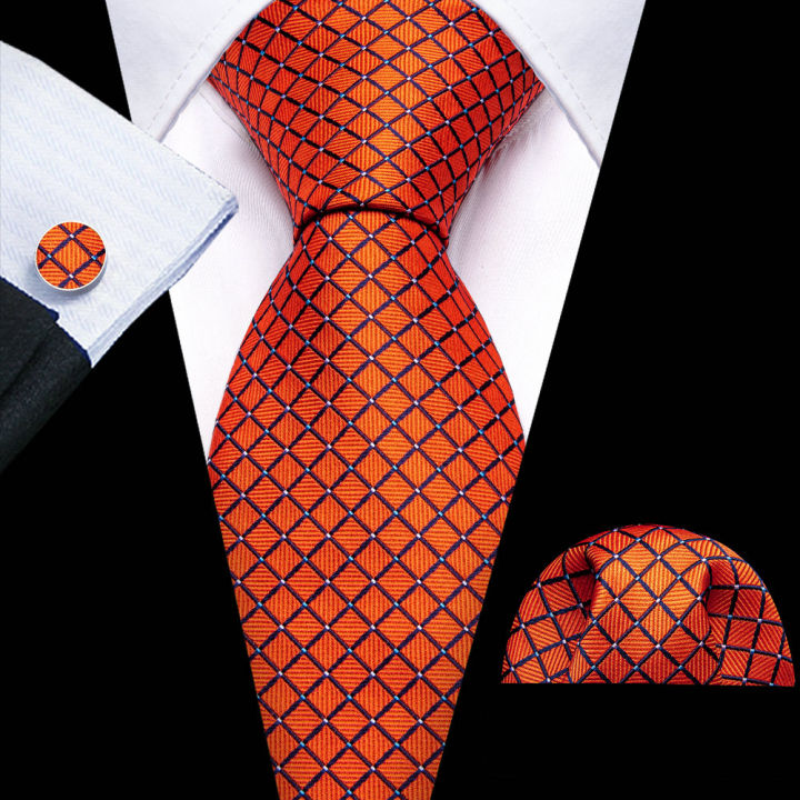 Fashion%20Orange%20Yellow%20Men%20Tie%20Luxury%20Silk%20Plaid%20High%20Quality%20Pocket%20Square%20Cufflinks%20Sets%20Groom%20Wedding%20Gifts%20Barry.Wang%206484%20-%20Image%203