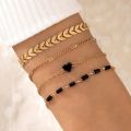 4pcs/set Gold Color Link Chain Bracelets For Women Simple Chain Bracelets Fashion- Bracelets For Women.