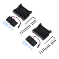 2X for Raspberry Pi 4 Aluminum Case with Dual Cooling Fan Metal Shell Black Enclosure for Raspberry Pi 4 Model B. 