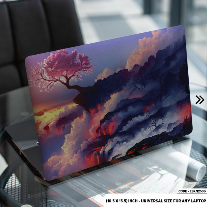 Fantasy Cloud With Tree Illustration Laptop Sticker Waterproof Removable Laptop Skin For Any Kind of Laptop - (10.5X15.5 Inch) - LSKN2536 - DDecorator