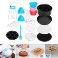 Air Fryer Accessories Silicone Mitts Food Tongs Grill Rack Air Fryer Liners for BBQ Kitchen.