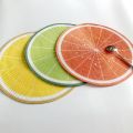 1pcs 38cm  watermelon Placemat Table Mat Round Placemats PP Plastic Woven Dining Table Mat Heat Insulation t Holder. 