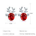 【Beiver Jewelry Store  】Korean Style Reindeer Small Stud Earrings For Women Metal Ear Pendientes Oorbellen Christmas Party Gifts. 
