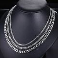 3MM5MM7MM Cuban Link Chain Stainless Steel Necklace Waterproof 18 K Gold Plated Punk Men Women Jewelry DIY Accessories USENSET. 