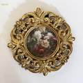Resin Photo Frame Tabletop or Wall Display Decors, Hand Carved Floral Picture Frame with Easel Stand and Hook for Hallway, Bedroom, Wall Decor.