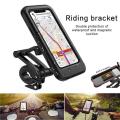 360 Degree Adjustable Waterproof Magnetic Bicycle Phone Holder Universal Bike Motorcycle Handlebar Phone Support Mount Bracket.