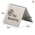 Stainless Steel No Smoking Sign Double Sided Table Top Compliance Signs. 