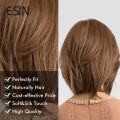ESIN Synthetic Hair Medium Brown Straight Wigs for Women Wigs With Bangs Heat Resistant Party Daily Natural. 