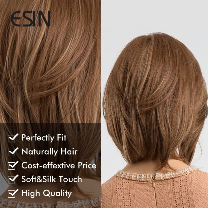 ESIN%20Synthetic%20Hair%20Medium%20Brown%20Straight%20Wigs%20for%20Women%20Wigs%20With%20Bangs%20Heat%20Resistant%20Party%20Daily%20Natural%20-%20Image%206