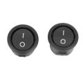 LKPCIGCXM 20 Pcs SPST Black Button On/Off Round Rocker Switch AC 6A/125V 3A/250V. 