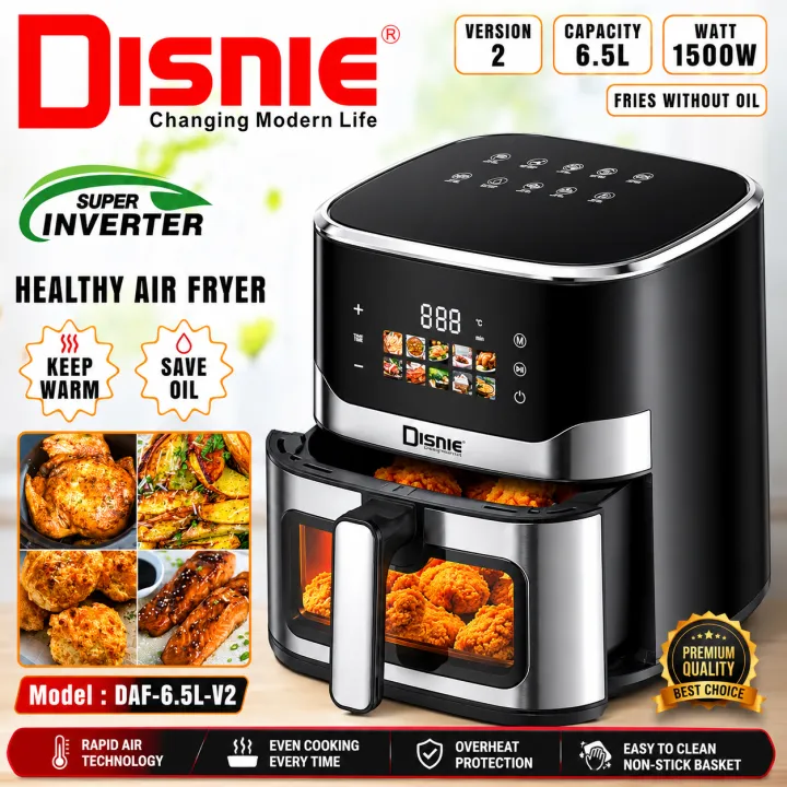 Disnie%20DAF-6.5L-V2%20Healthy%20Air%20Fryer,%206.5L%20Large%20Capacity,%201500W,%20Digital%20Touch%20Screen,%20Inverter%20Technology,%20360%C2%B0%20Air%20Circulation,%20Oil-Free%20Crispy%20Fries%20-%20Image%203