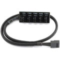 PWM Fan Hub Distributor 4-Pin 1 to 5 PC CPU Heatsink Box Fan Distributor Hub Adapter Cable for Computer Cooler. 