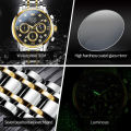 OLEVS Men's Watch Waterproof Diamond set Dial Chronograph Luminous Calendar Stainless Steel Strap with Gift Box 2889.