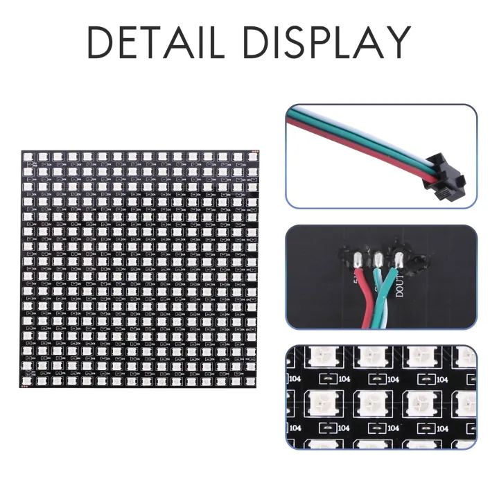 WS2812B%20LED%20RGB%20Flexible%20Pixel%20Panel%2016X16%20Individually%20Addressable%20Panel%20Light%20LED%20Module%20Matrix%20Screen%20-%20Image%202