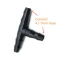 Five (5) Pieces Tee Connector 4mm size for 4/7 mm microtube drip irrigation feeder, drip extension line.. 