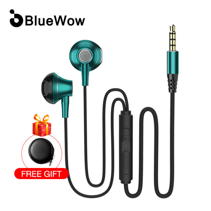 [Better Sound]BlueWow BM10 In Ear Headphones Earphone Headset Wired Earbuds Heavy Bass Noise Cancelling with HD Mic