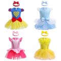 Baby Girl Romper Dress With Headband Elsa Tris Fairy Belle Mermaid Snowwhite Girl Clothes Size 3-18M Cute Design Infant Dress. 