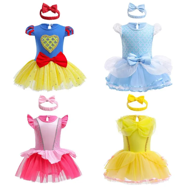 Baby%20Girl%20Romper%20Dress%20With%20Headband%20Elsa%20Tris%20Fairy%20Belle%20Mermaid%20Snowwhite%20Girl%20Clothes%20Size%203-18M%20Cute%20Design%20Infant%20Dress%20-%20Image%204