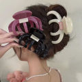 Korean Cute Pumpkin Oval Hair Claw Large Back Head French Solid Color Updo Hair Claw Hair Claw Hair Clip More than Shark Clip. 
