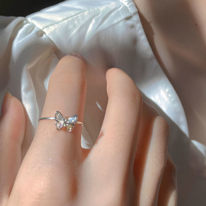 Simple Cute Ring Designs Shiny Cute Crystal Butterfly Zircon Rings