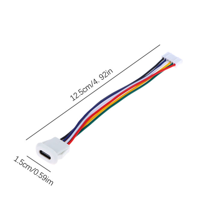 6%20Pin%20Press%20Type%20USB%20Connector%20Type-C%20Waterproof%20With%20PH%202.0%20Female%20Socket%20High%20Current%20Fast%20Charging%20Jack%20Port%20With%20Data%20Pin%20Hudduo%20-%20Image%202