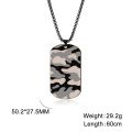 Camouflage Military Pendant Necklace for Men Stainless Steel Hip Hop Jewelry Box Chain Dog Tag Man Necklaces Fashion Gift. 