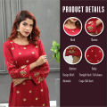 Showstopper Maroon Red Crepe Silk Kurti Women M07. 