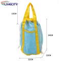 Children Mesh Beach Tote Large Capacity Quick Dry Beach Bag with Drawstring Closure Perfect for Baby Toys Seashells Travel Toiletries Portable Durable Mesh Handbag with Drainage for Shower for Kids.