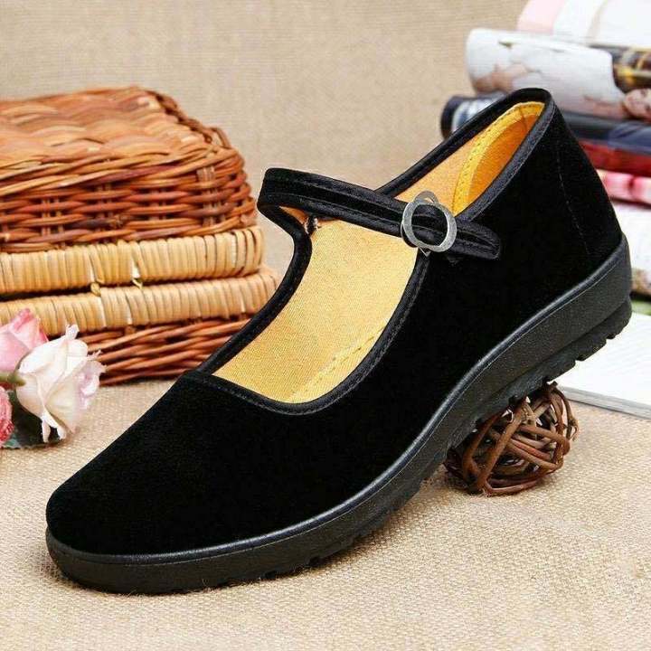 Old%20Beijing%20Cloth%20Shoes%20Women's%20Square%20Mouth%20Shoes%20Soft%20Bottom%20Non-Slip%20Wear-Resistant%20Hotel%20Front%20Desk%20Work%20Shoes%20Mother%20Shoes%20Black%20Flat%20Velvet%20Generation%20-%20Image%204
