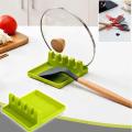 Kitchen Spoon Holders Fork Spatula Rack Shelf Organizer Plastic Spoon Rest Chopsticks Holder Non-Slip Spoons Pad Kitchen Utensil (1 PC) (Multi Color).