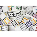DOMINOES Games Set Black Dot - 28 Pcs (Steel Box). 