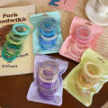 6Pcs Candy Color Hair Rope Lady Summer Telephone Wire Elastic Hair Band Frosted Spiral Cord Rubber Hair Tie Stretch Headband Mzea. 