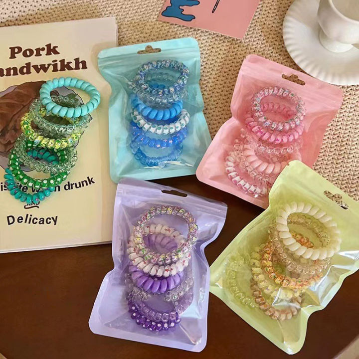 6Pcs%20Candy%20Color%20Hair%20Rope%20Lady%20Summer%20Telephone%20Wire%20Elastic%20Hair%20Band%20Frosted%20Spiral%20Cord%20Rubber%20Hair%20Tie%20Stretch%20Headband%20Mzea%20-%20Image%202