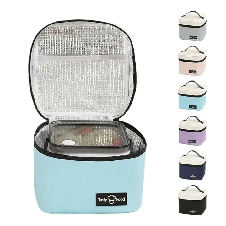 Insulated Reusable Lunch Bag For Office Work Picnic Adult Large Lunch Box for Women Men With Front Zipper Inner Mesh Pocket Re