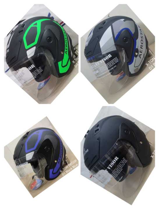 Aerostar matt plain half face black X-TON