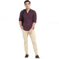 Slim-Fit Chino Gabardine Pants - Cream. 
