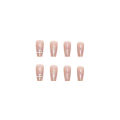 Menggh 24pcs With Glue Fake nails With Design press on nails False nails Full Cover Rhinestone decoration Artificial nails water proof nail art. 