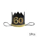 Chicinlife 1Pcs 30 40 50 60 Year Old Crown Birthday Headband Birthday Party Hat Anniversary Adult 30th Birthday Decor Supplies LaoXzhongX.