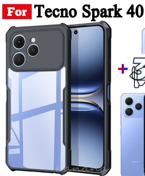 For Tecno Spark 40 Xundd Protective Airbag Bumper Transparent Back Side Clear Phone Case Back Cover