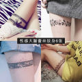 Lace bow leg ring tattoo sticker waterproof lasting feminine thigh japanese chain babes tattoo sticker. 