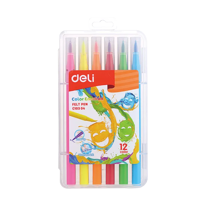 Deli%20EC10304%20Calligraphy%20Brush%20Pen%2012%20Colors%20-%20Image%204