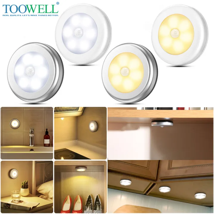 Wireless Motion Sensor LED Night Light – Stick-On, Battery Powered ...