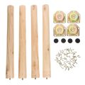 4 Sets Wooden Furniture Legs Couch Chair Replacement Legs Sofa Legs Bun Feet Cabinet Legs Coffee Table Wood Legs for Sofa Couch. 