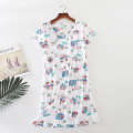 Knitted cute women's short sleeved pamas, summer style, oversized and fat added home pamas. 
